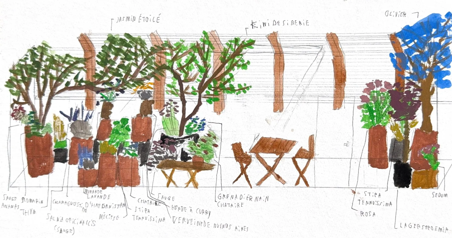 Le Projet Canopée, une gouache Arguta peinte à la main, illustration de l’offre Le Tableau Vivant